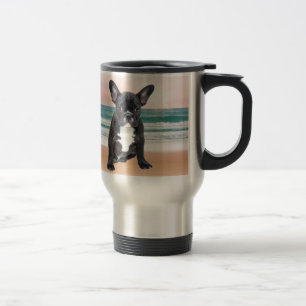 Cute French Bulldog Beach Sun Water Travel Mug