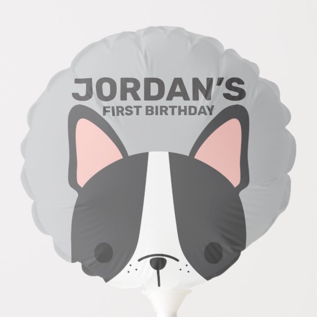 Cute French Bulldog Birthday Balloon (Front)