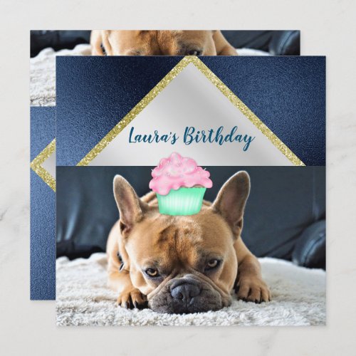 Cute French Bulldog Birthday Party INVITATION