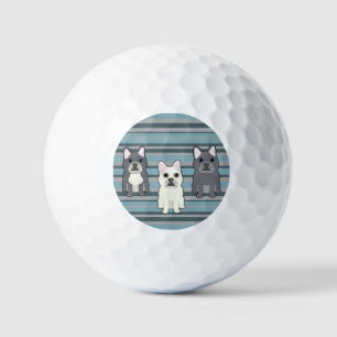 Cute French Bulldog Blue Striped Golf Balls