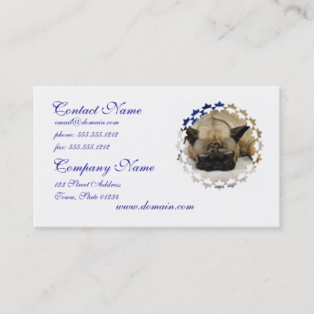 Cute French Bulldog Business Cards (Front)