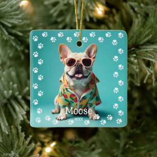 Cute French Bulldog Ceramic Ornament