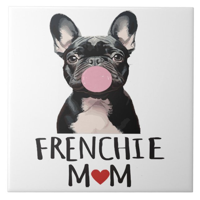 Cute French bulldog Ceramic Tile (Front)