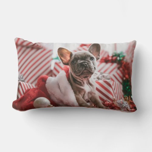 Cute French Bulldog Christmas Dog Pillow Lumbar Pillow