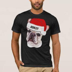 Cute French Bulldog Christmas Hat Dog Big T-Shirt