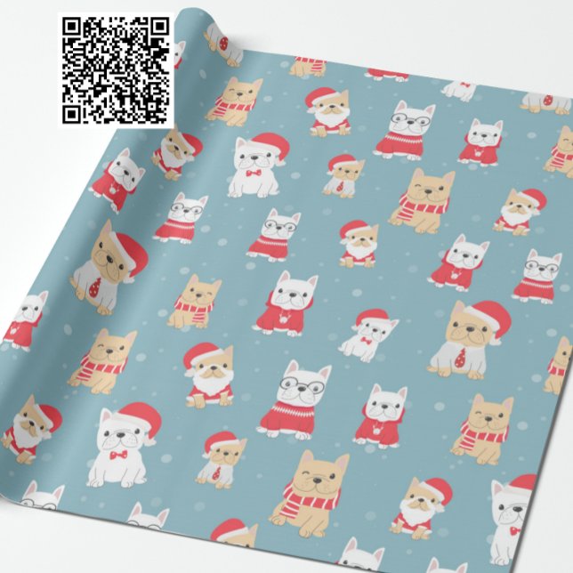 Cute French Bulldog Christmas Pattern Wrapping Paper (Creator Uploaded)