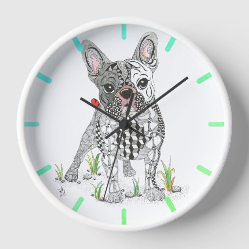 Cute French Bulldog Clock