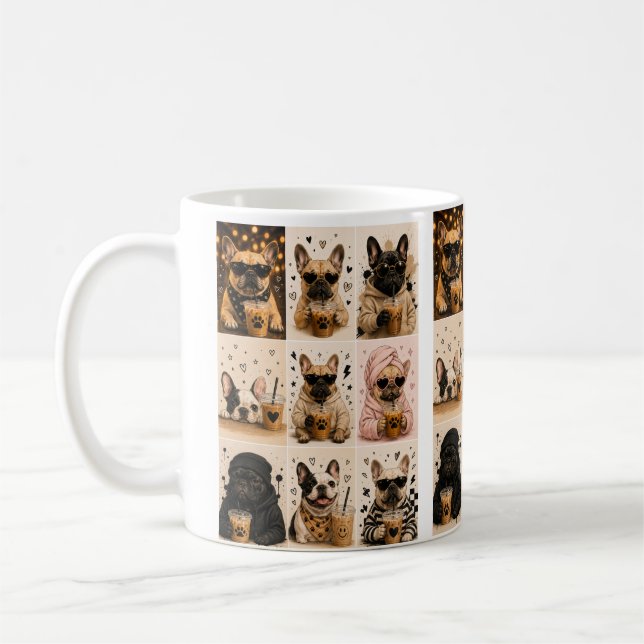 Cute French Bulldog Coffee Collection – Aesthetic  Mug (Left)