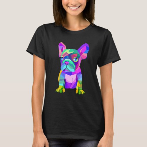 Cute French Bulldog Colored Dog Breed Design T_Shirt