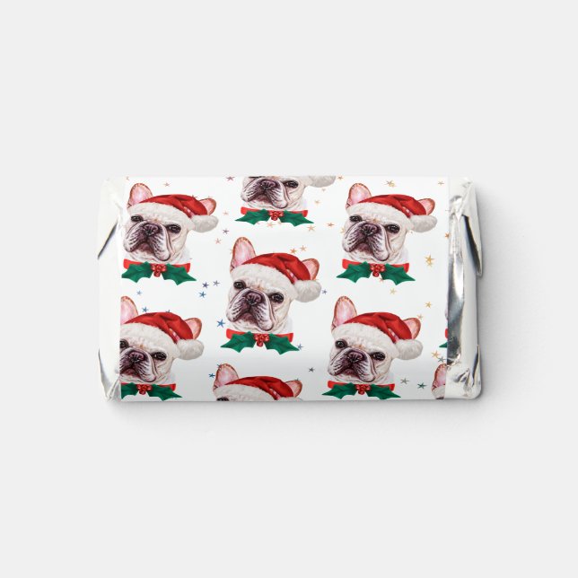 Cute French Bulldog Dog Christmas Pattern Hershey's Miniatures (Front)