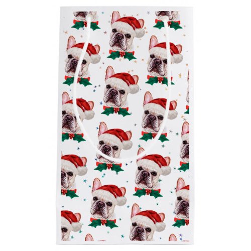 Cute French Bulldog Dog Christmas Pattern Small Gift Bag