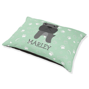 Cute French Bulldog Dog Customizable Name Pet Bed