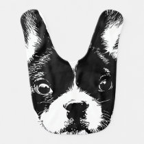 Cute French Bulldog Dog Face Bib