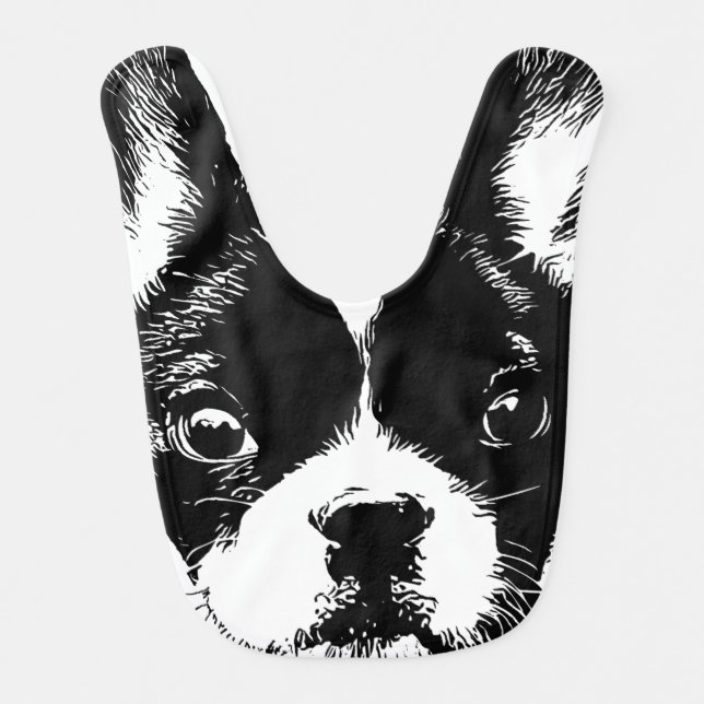 Cute French Bulldog Dog Face Bib (Front)