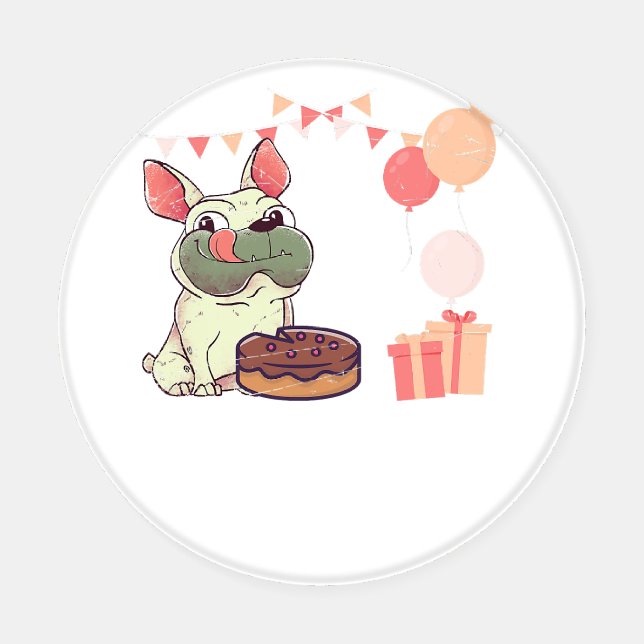 Cute French Bulldog Dog Lover Kids Birthday Party Coaster Set (Single)