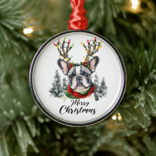 Cute French Bulldog Dog Metal Ornament