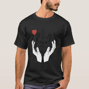 Cute French Bulldog Dog Pet Love Heart Puppy Funny T-Shirt