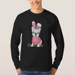 Cute French Bulldog Easter Bunny Ears Graphic T-Shirt