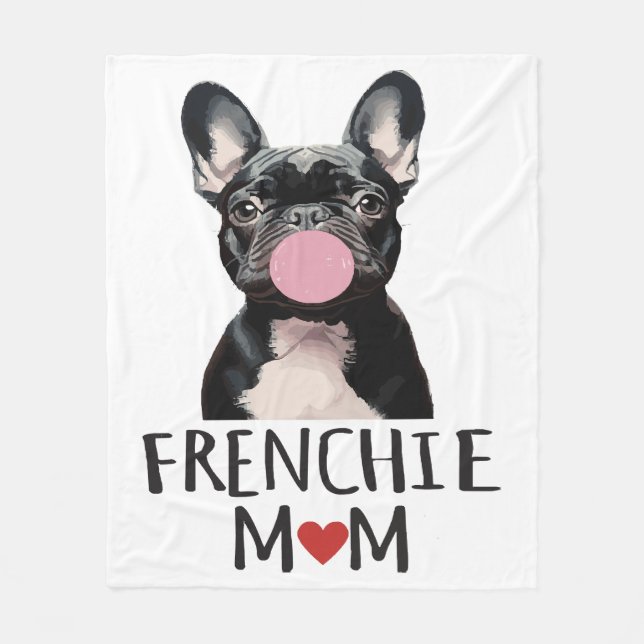 Cute French bulldog Fleece Blanket (Front)