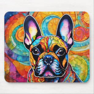 Cute French Bulldog "Frenchie" Colorful Mousepad