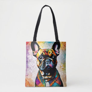 Cute French Bulldog "Frenchie" Colorful Tote