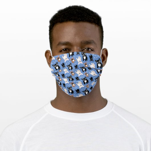 Cute French Bulldog Frenchie Puppies Adult Cloth Face Mask (Worn)