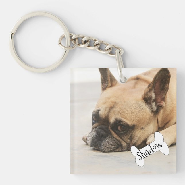 French Bulldog Key Pendant Colorful Keyring ), Grey | Frenchie Shop