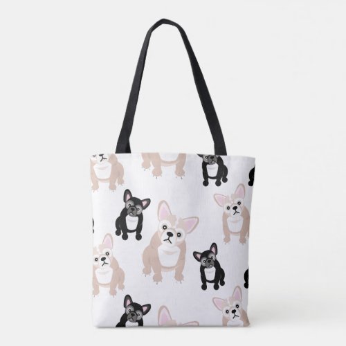 Cute French Bulldog Frenchies Pattern Tote Bag