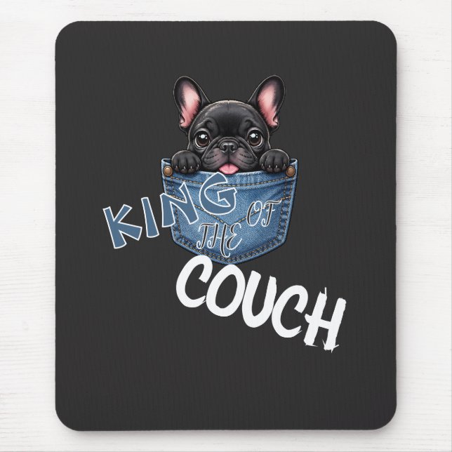 Cute French Bulldog Funny Dog Lover Mouse Pad (Front)