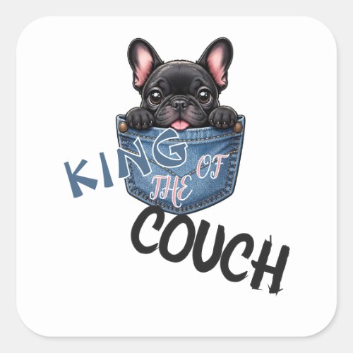 Cute French Bulldog Funny Dog Lover Square Sticker