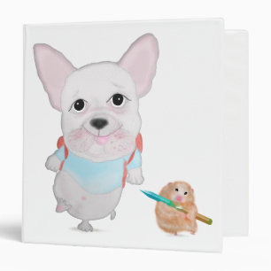 Cute french Bulldog & funny hamster binder