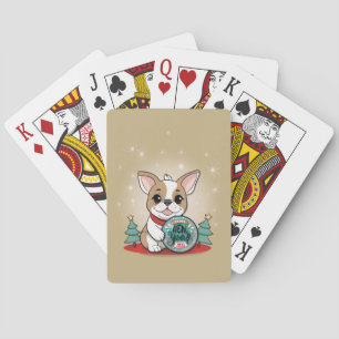 Cute French Bulldog Funny Happy New Year Poker Cards