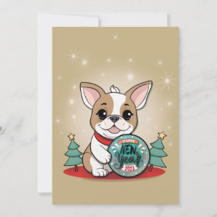 Cute French Bulldog Funny New Year's Eve Party Invitation