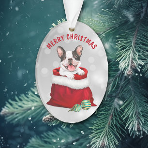 Cute French Bulldog Gift Surprise  Ornament