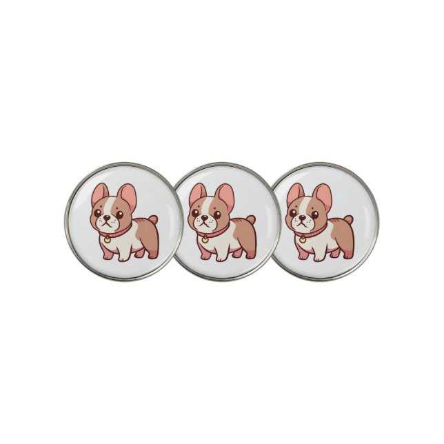 Cute French Bulldog  Golf Ball Marker (3 Up)