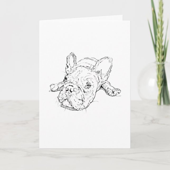 Cute French Bulldog Greeting Card (Front)