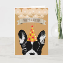 Cute French Bulldog Happy Birthday Card