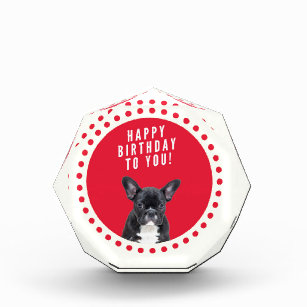 Cute French Bulldog Happy Birthday Red Dots Award