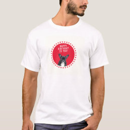 Cute French Bulldog Happy Birthday Red Dots T-Shirt