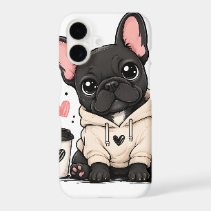 Cute French Bulldog Hoodie Illustration iPhone 17 Case