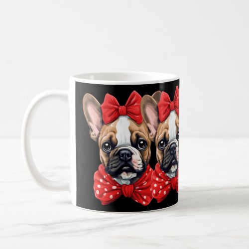 Cute French Bulldog in a Bow Tie Headband Red Band Coffee Mug
