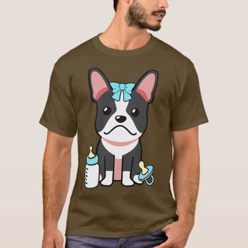Cute french bulldog is a baby T_Shirt