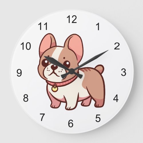 Cute French Bulldog  Large Clock