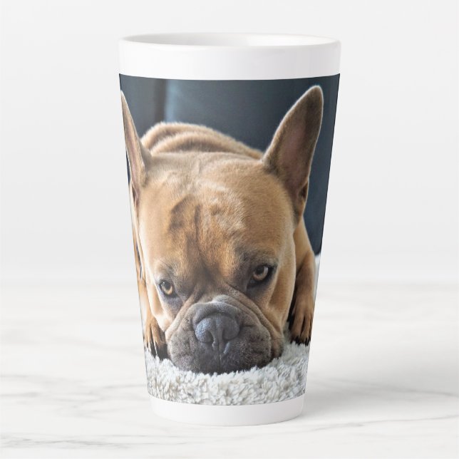 Cute French Bulldog Latte Mug (Front)