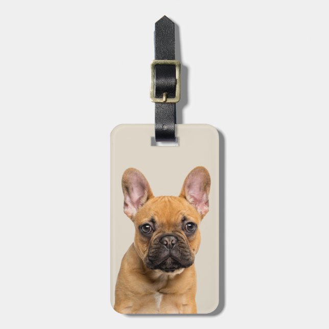 Cute French Bulldog Luggage Tag (Front Vertical)