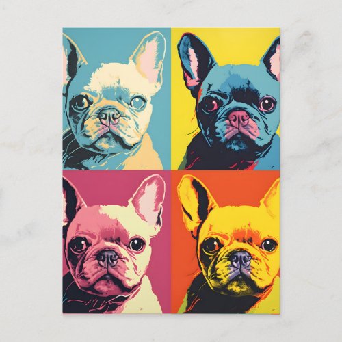 Cute French Bulldog Modern Pop Art  Postcard