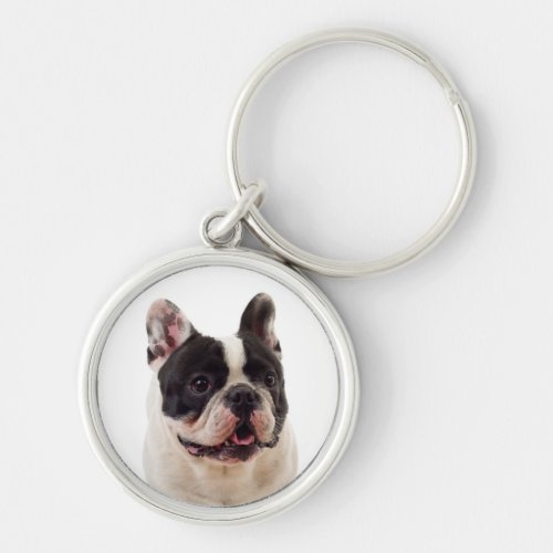 Cute French Bulldog Mom Frenchie Dad Puppy Dog Keychain