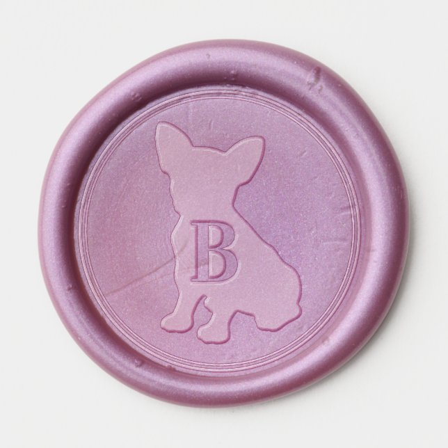 Cute French Bulldog Monogram Dog Owner Wax Seal Sticker (Front)