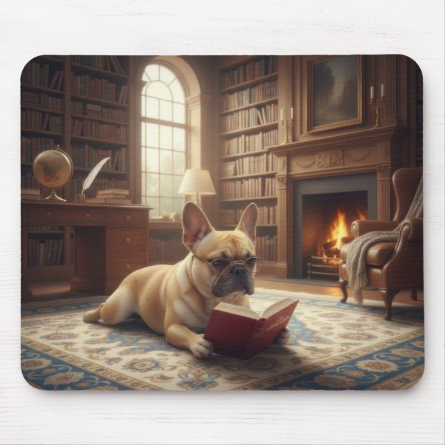 Cute French Bulldog Mouse Pad (Front)