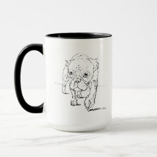 Cute French Bulldog Mug, Dog Illustration Mug